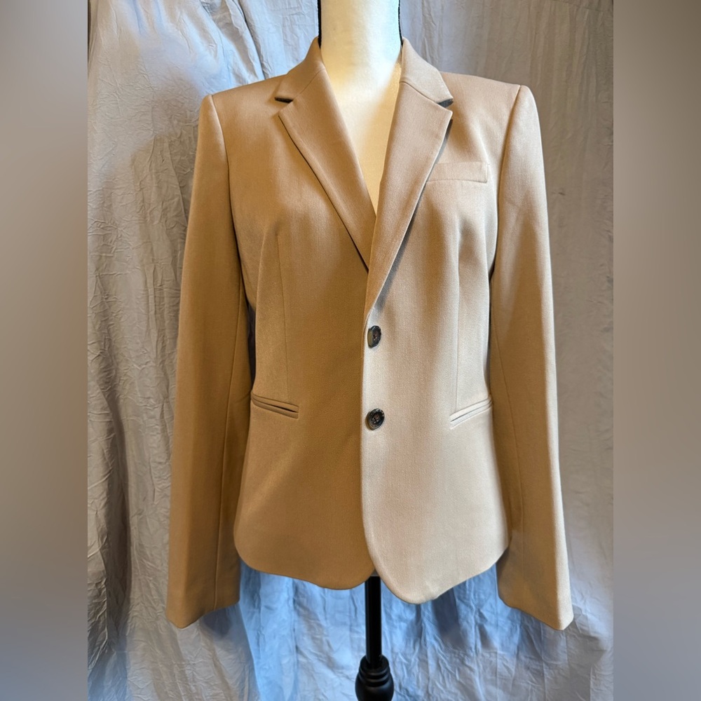 J. Crew Tan Blazer with Notched Lapels and Tailored Fit